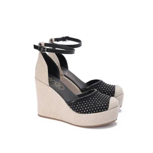 Wedge Strap Heels - Black
