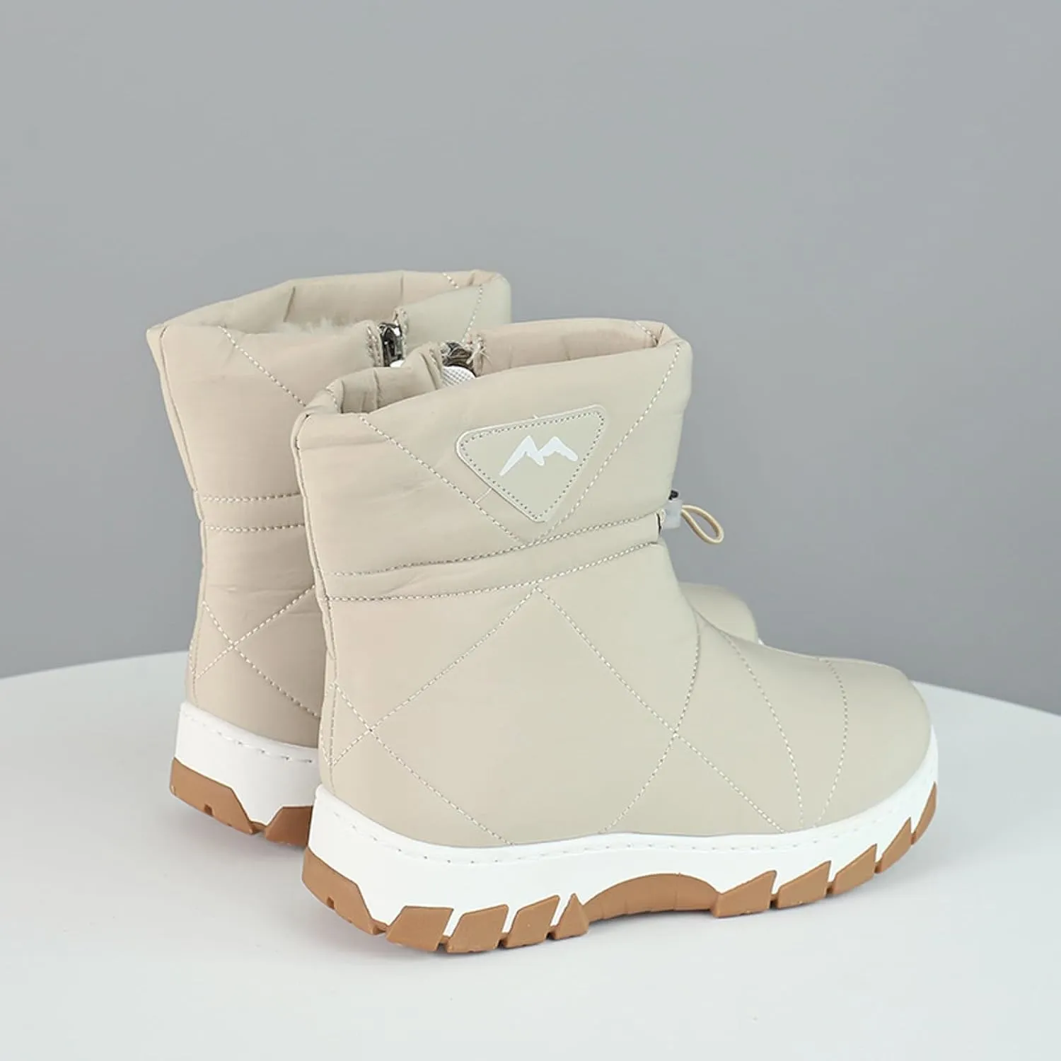 Winter Boots for Women Waterproof Insulated Fur Boots Platform Duck Shoes Outdoor Fur Lined Short Ankle Booties Work Boots