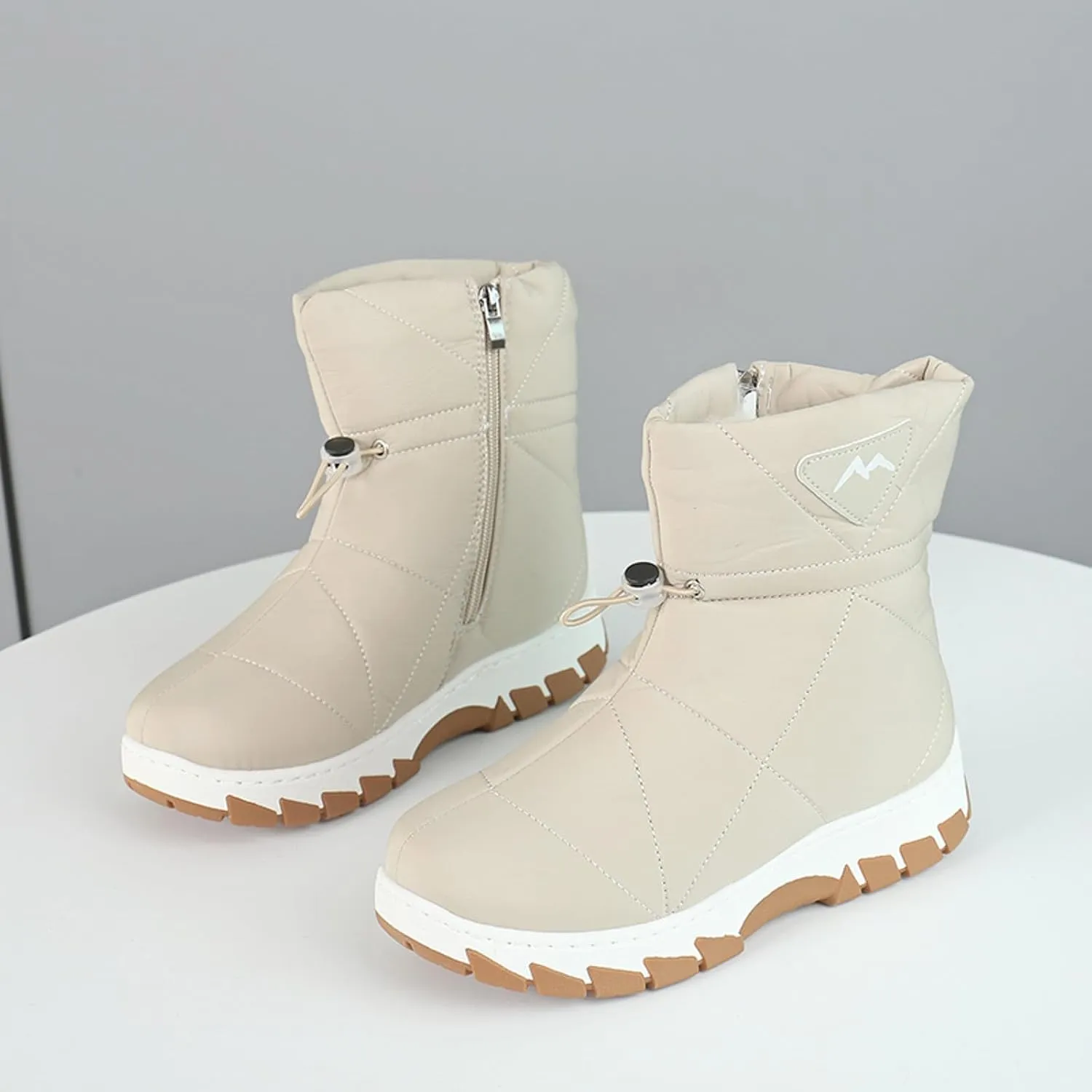 Winter Boots for Women Waterproof Insulated Fur Boots Platform Duck Shoes Outdoor Fur Lined Short Ankle Booties Work Boots