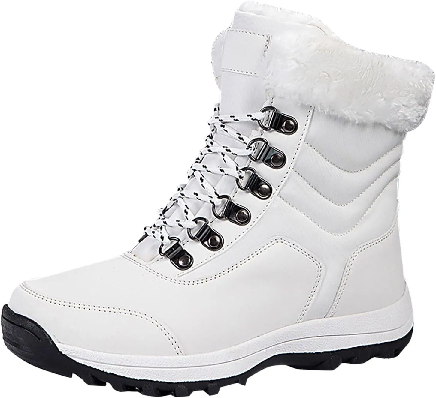 Winter Snow Boots for Women: Waterproof Fur Lined Ankle Booties - Warm Slip on Woman Shoes, Platform Boots for Women
