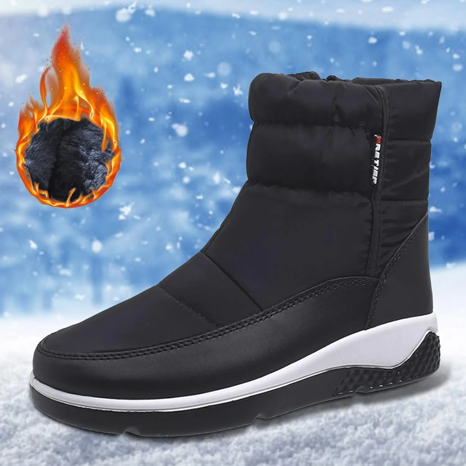 Womens Ankle Snow Boots Waterproof Wide 10 Womens Winter Duck Boots Waterproof with Zipper Womens Winter Snow Boots Size 8 Women Winter Boots Size 8w Botas Para Invierno Mujer