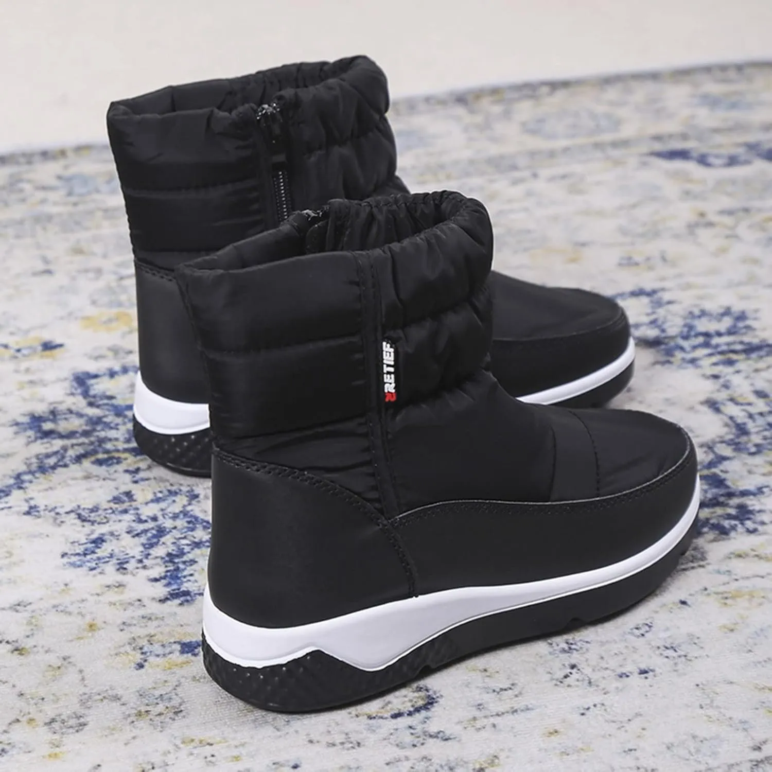 Womens Ankle Snow Boots Waterproof Wide 10 Womens Winter Duck Boots Waterproof with Zipper Womens Winter Snow Boots Size 8 Women Winter Boots Size 8w Botas Para Invierno Mujer