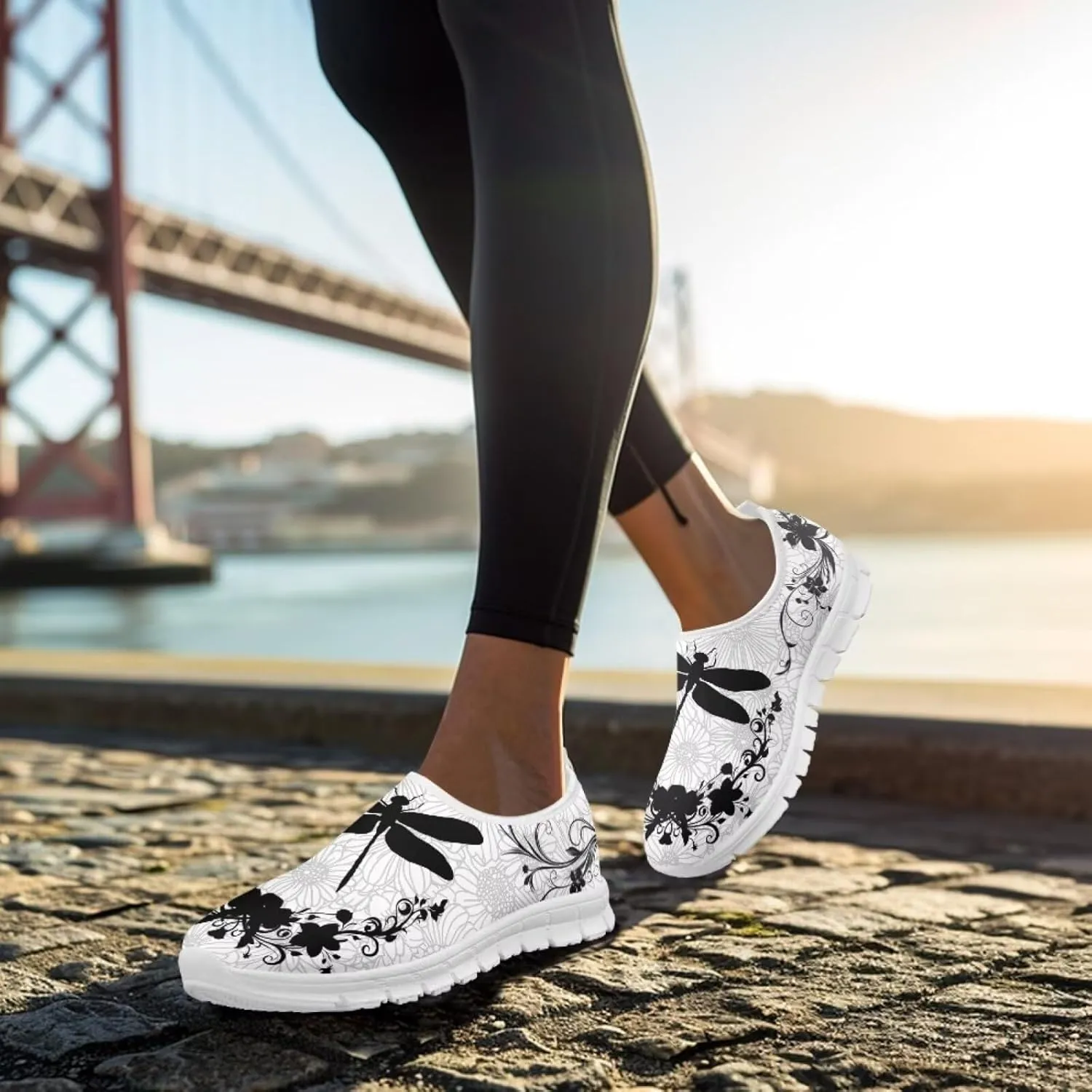 Women's Art Design Wide Toe Loafers Flats Casual Walking Shoes Ankle Support Platform Sneaker