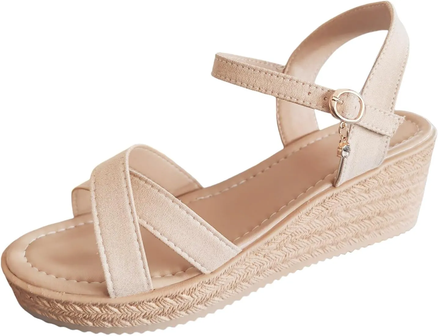 Women's Cork Wedge Perfect Chose Arch Support Sandals,Slip On Open Toe Casual Comfortable Orthopedic Slippers Non-Slip Breathable Outdoor Walking Sandals