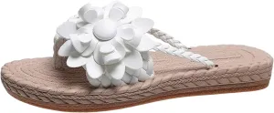 Womens Flat Sandals Comfortable Flower Flip Flops Open Toe Beach Thong Slippers Bohemian Outdoor Trendy Summer Shoes