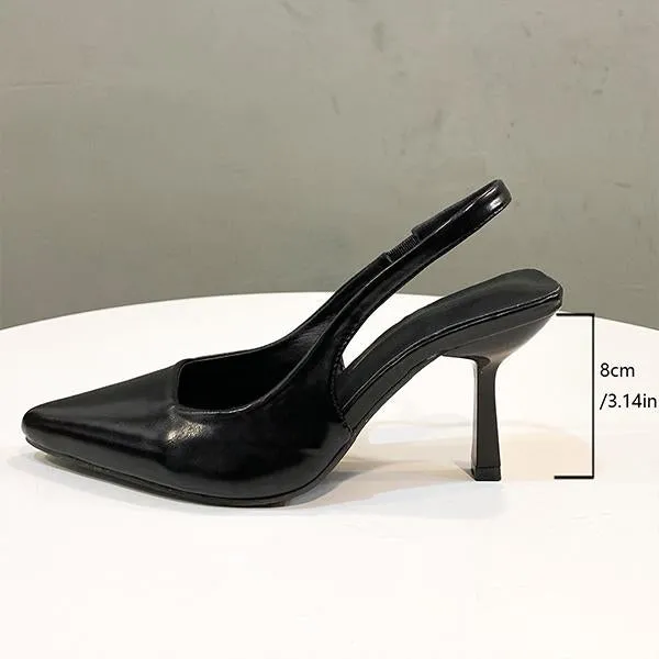 Women's Sexy Leopard Pointed Toe Stiletto Sandals 91124654S