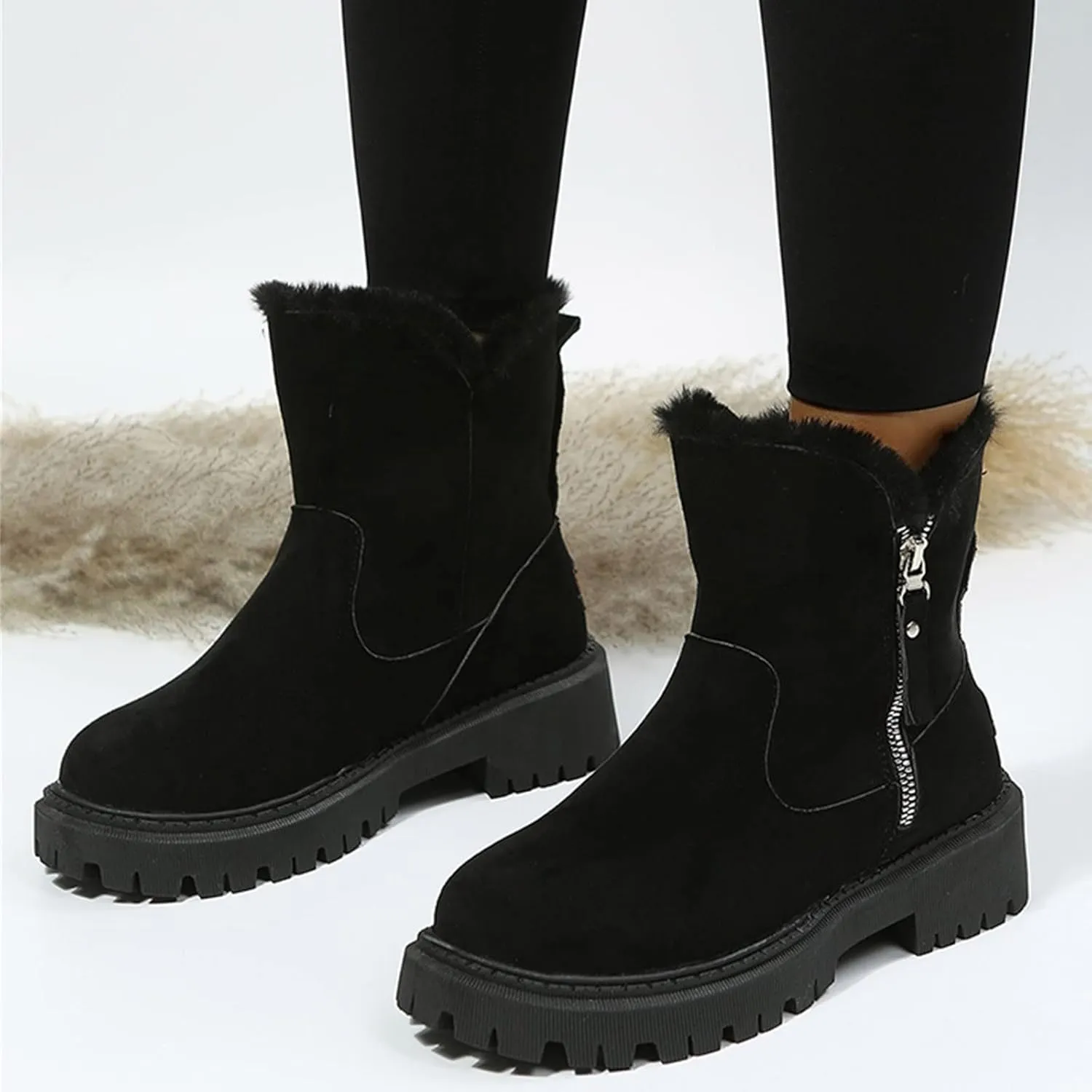 Womens Snow Boots Waterproof Wide Cute Snow Boots Womens and Waterproof Womens Snow Shoes Waterproof Insulated Women's Insulated Winter Boots Size 7.5 Botas De Nieve De Invierno Para Mujer