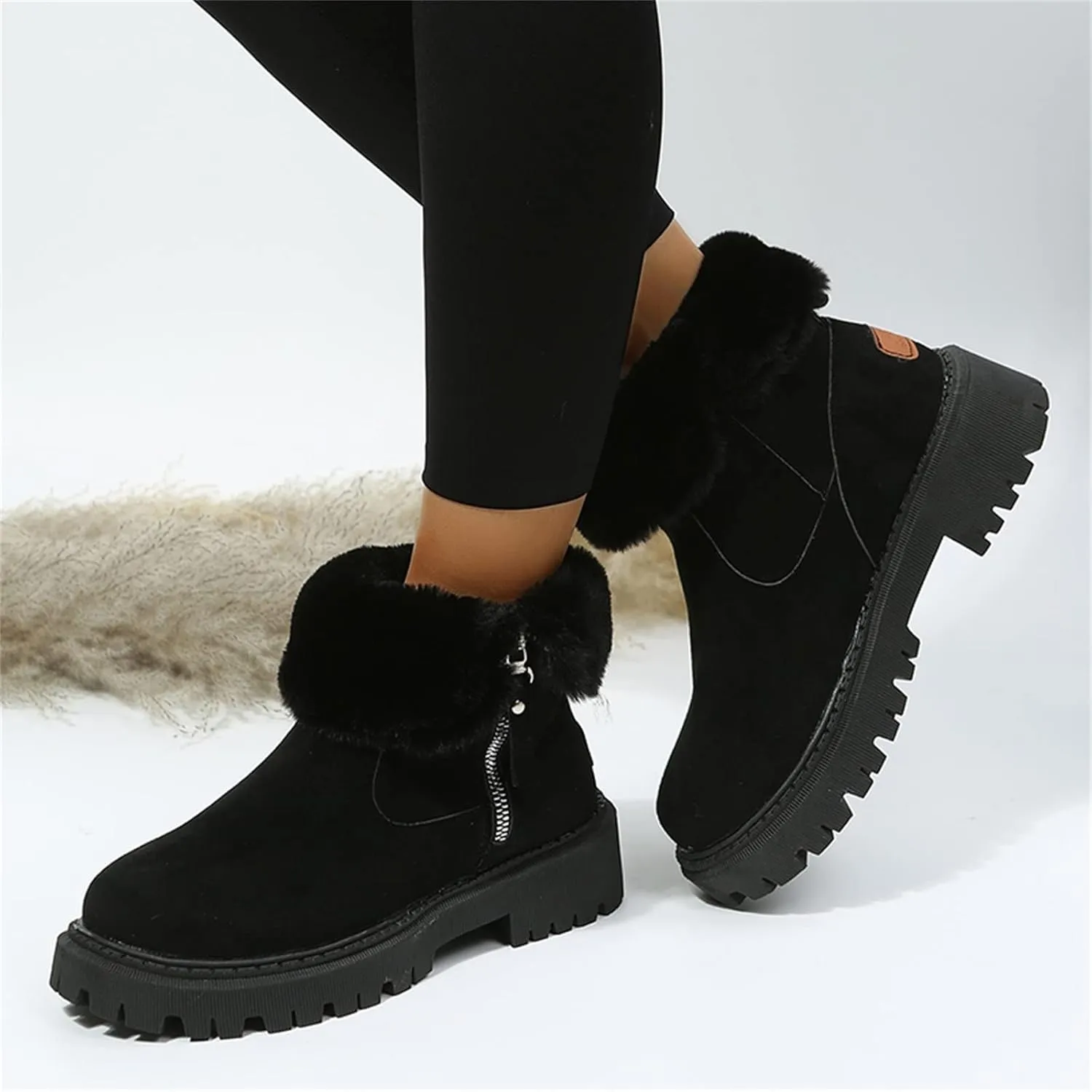 Womens Snow Boots Waterproof Wide Cute Snow Boots Womens and Waterproof Womens Snow Shoes Waterproof Insulated Women's Insulated Winter Boots Size 7.5 Botas De Nieve De Invierno Para Mujer