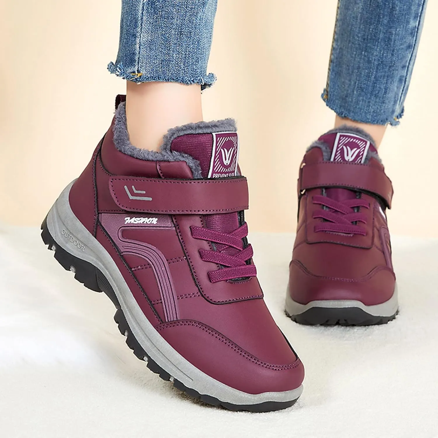 Women's Walking Snow Boots Waterproof Insulated Womens Winter Snow Boots Wide Women Winter Snow Boots Platform Womens Waterproof Boots Ankle Botas Impermeables Para Mujer