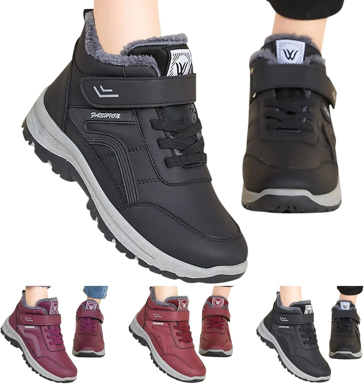 Women's Walking Snow Boots Waterproof Insulated Womens Winter Snow Boots Wide Women Winter Snow Boots Platform Womens Waterproof Boots Ankle Botas Impermeables Para Mujer