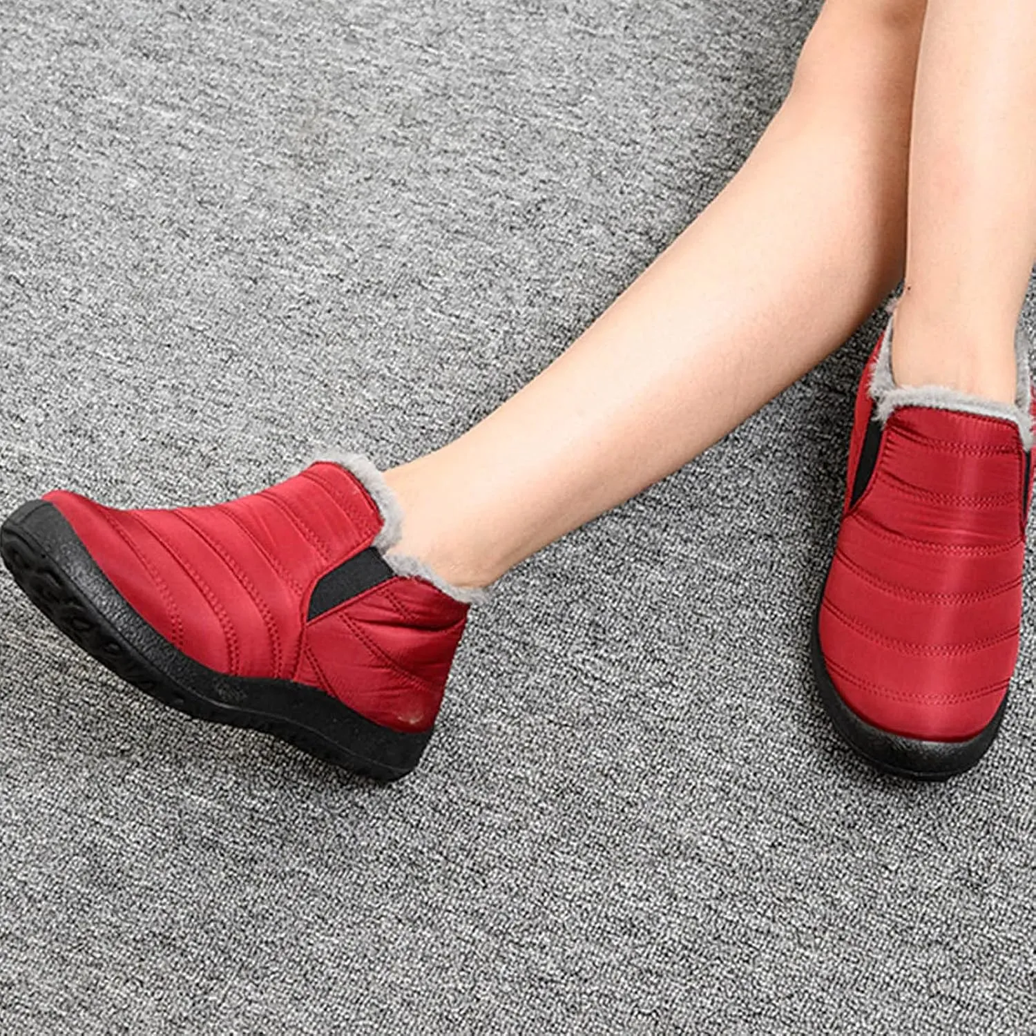 Womens Winter Snow Boots Slip ons Size 12 Wide Snow Boots for Women Womens Winter Boots 8.5 Wide Winter Boots for Women Waterproof Botas De Invierno Impermeables De Mujer